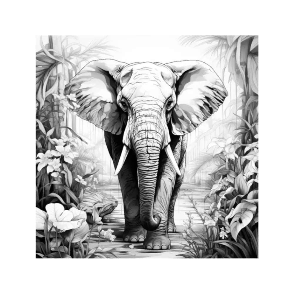[759649404624] Fine Art Elephant 300x300 Board - iColor