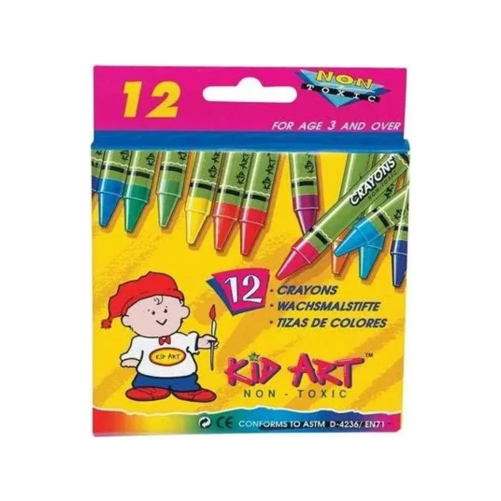 [8851934710082] Wax Crayons 12`s - Kid Art