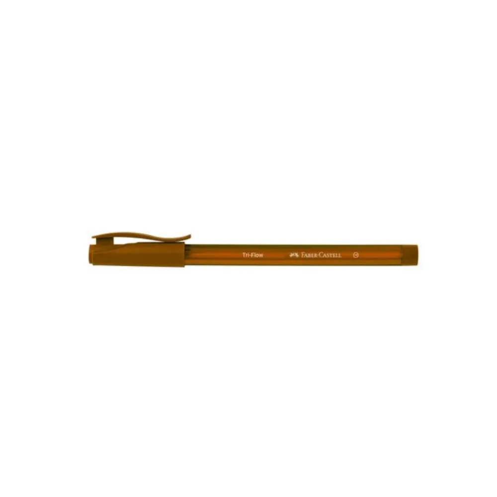 [8901180308011] Pen Ball Triflow 1mm Brown - Faber Castell