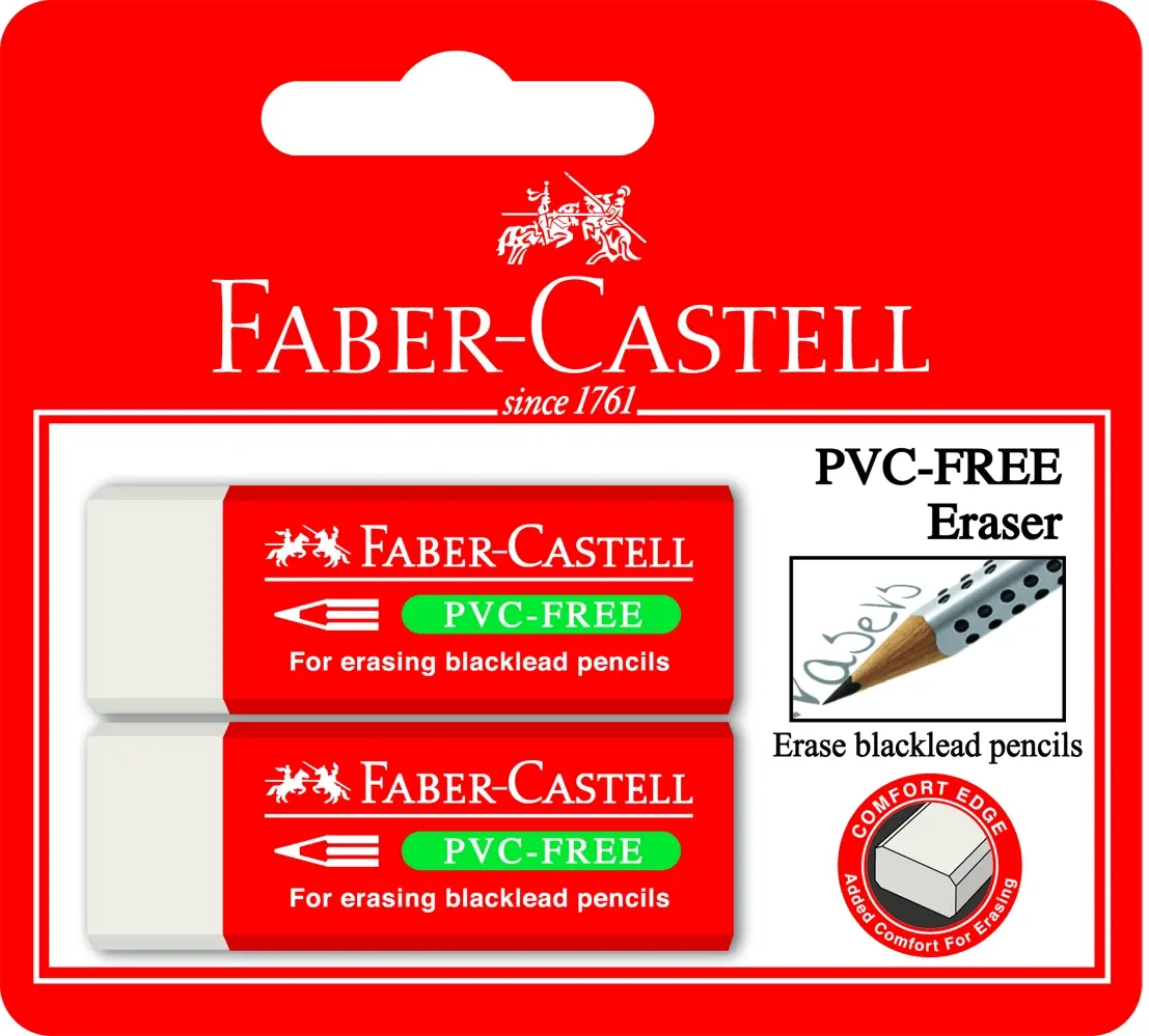[9556089895231] Eraser PVC-Free 2`s Faber-Castell