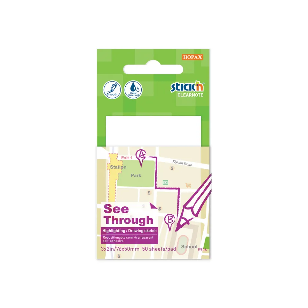 Stick `n Note 76x50mm 50 Sht Clear 