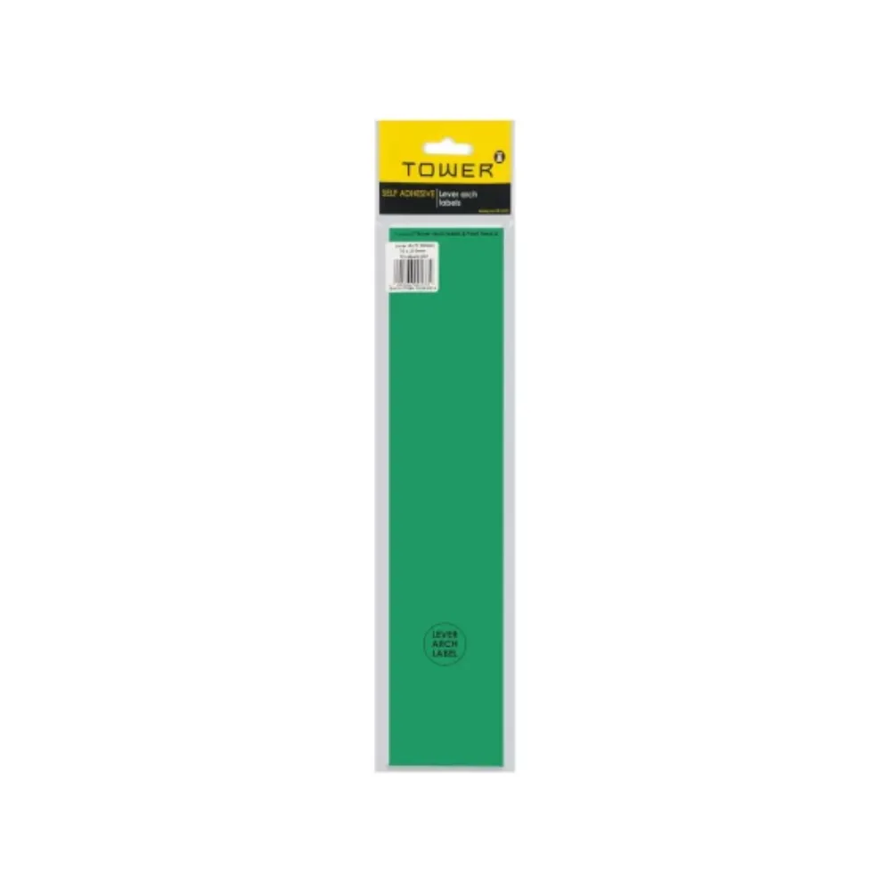 [6002866001386] Lever Arch Labels Green - Tower