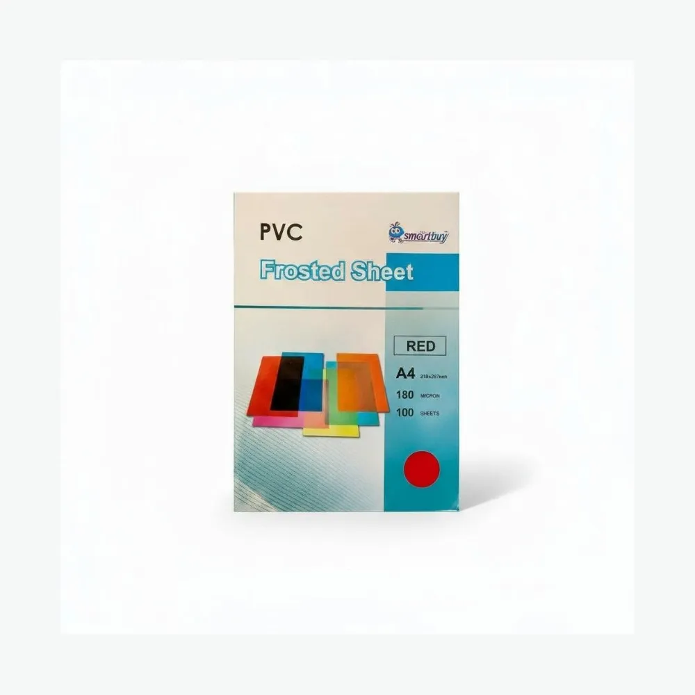 [2015112862536] Frosted Sheet PVC Binding covers A4 100`s Red - Smartbuy