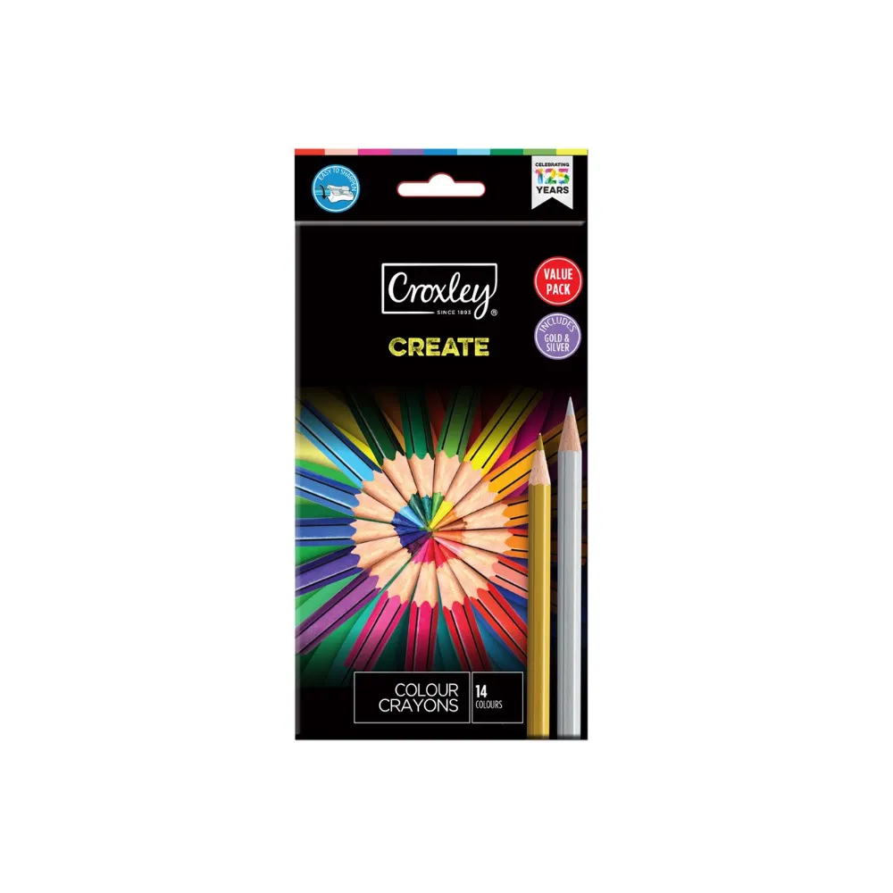Pencil Colouring Wood Free Create Gold & Silver 12`s - Croxley 