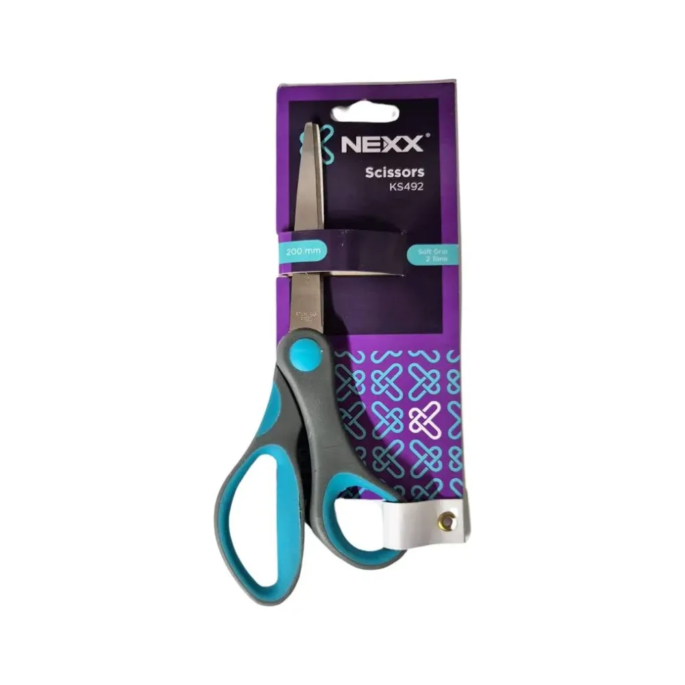 [6001606260656] Scissor 12.5cm 2 tone soft grip grey/blue - Interstat