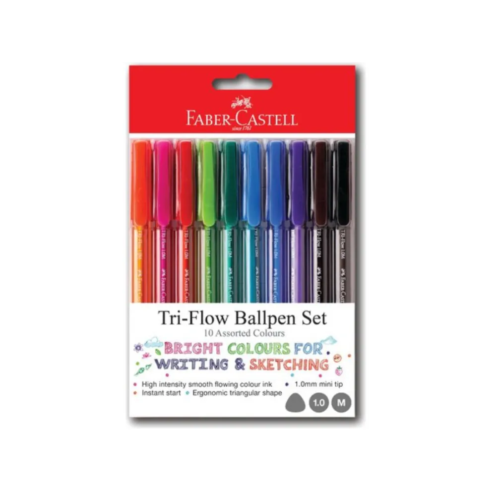 [6001830004002] Pen Triflow Ballpen Set 10`s - Faber-Castell - Barcode Changed