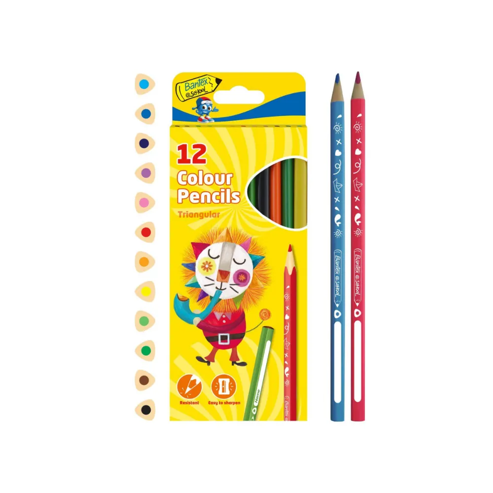 Pencil Colouring 12`s Triangle Medium - Bantex 