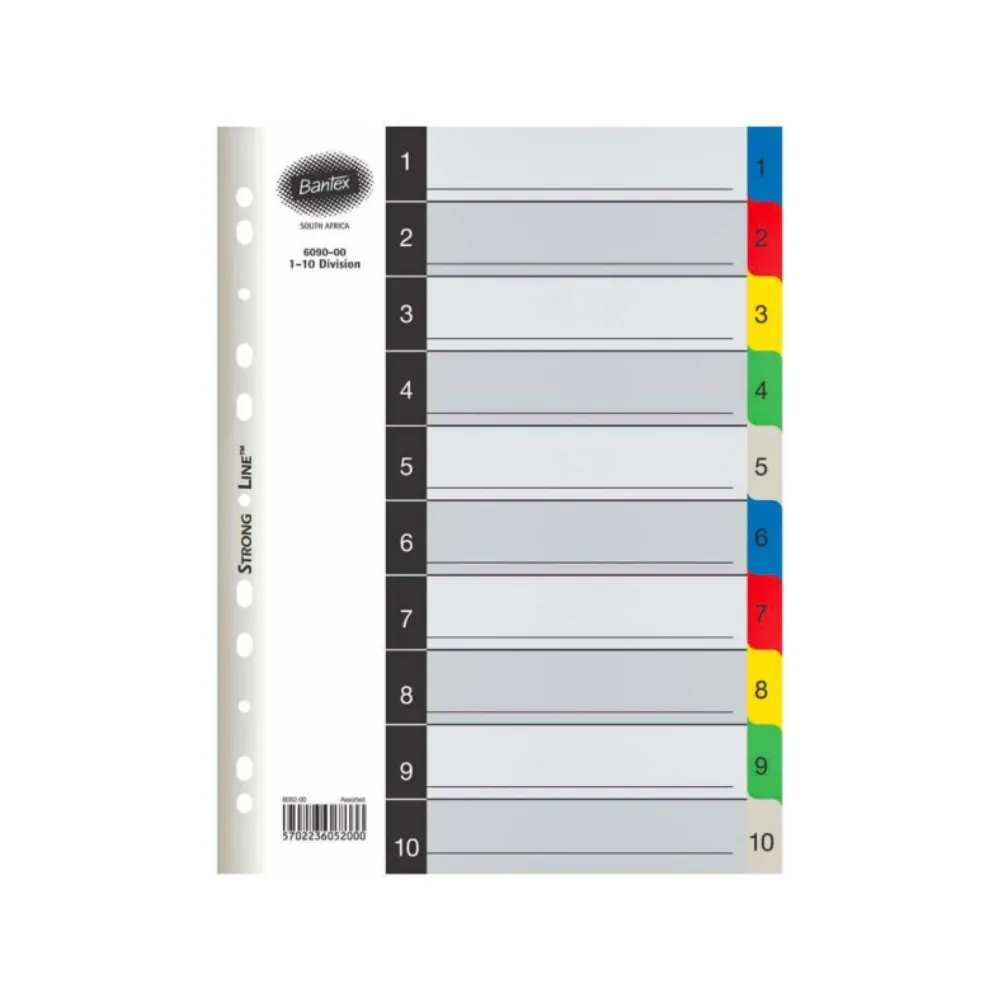 [6001830096465] Index Division A4 1-10 PP - Bantex