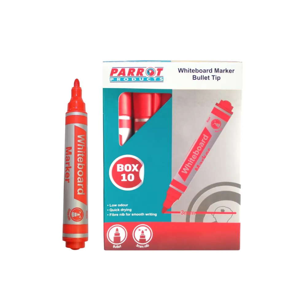 Marker Whiteboard Bullet Red 10`s - Parrot 