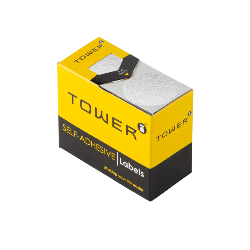 Label 32 mm Dia White - Tower