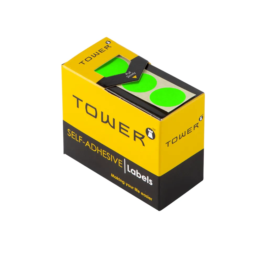 [6002866003786] Label Flu Green 19mm Dia - Tower