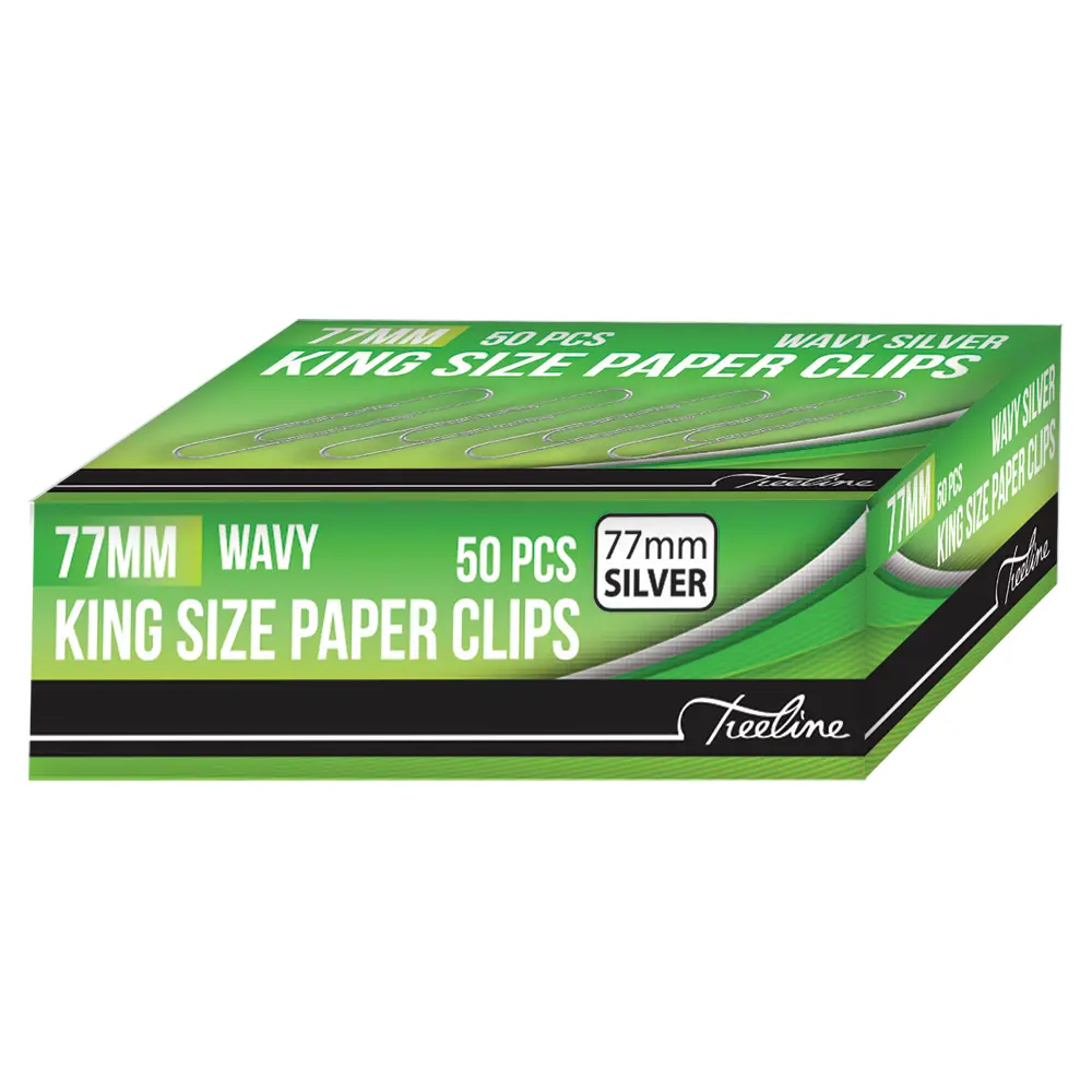 [6007652000970] Gem Clips 77mm Silver Wavy 50`s - Treeline