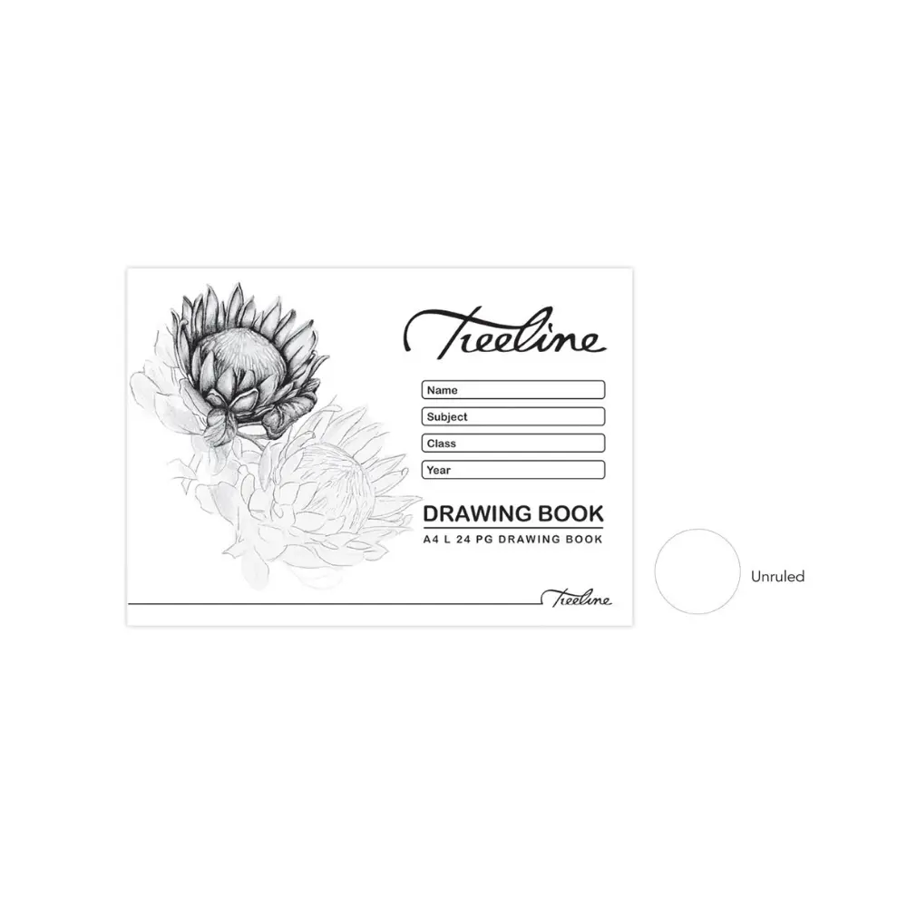 [6007652005258] Book Drawing A4 24p Tissue - Treeline