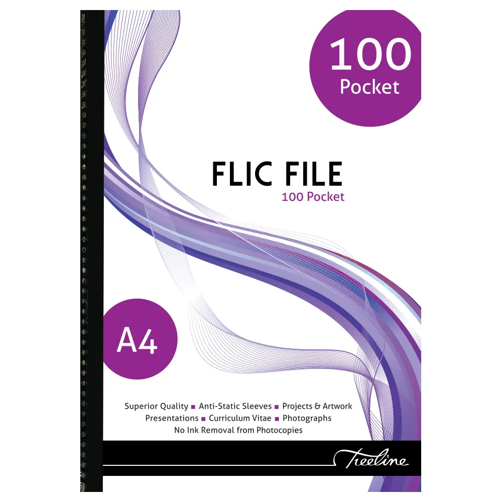 [6007652007498] File Flic A4 100 Pocket - Treeline