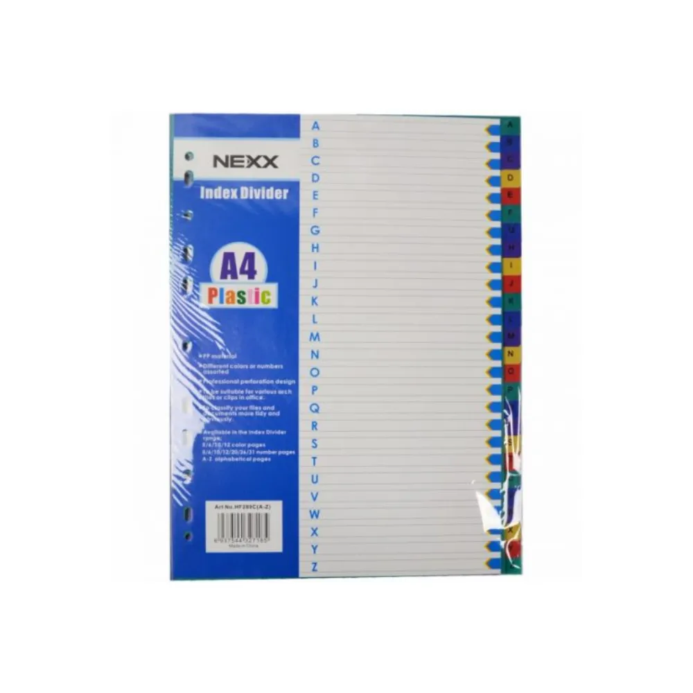 [6007749005093] Index Divider A4 A-Z PVC 26 div FIS0059 - Nexx 