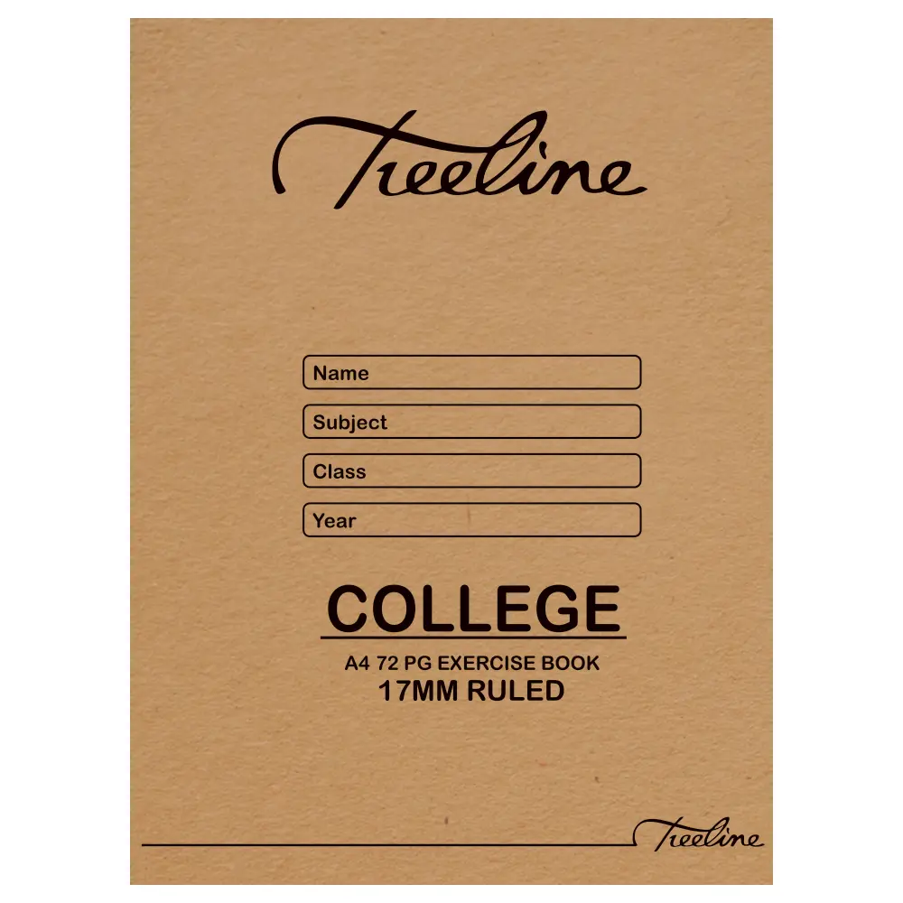 [6008454000489] Book A4 72p 17mm Ruled - Treeline