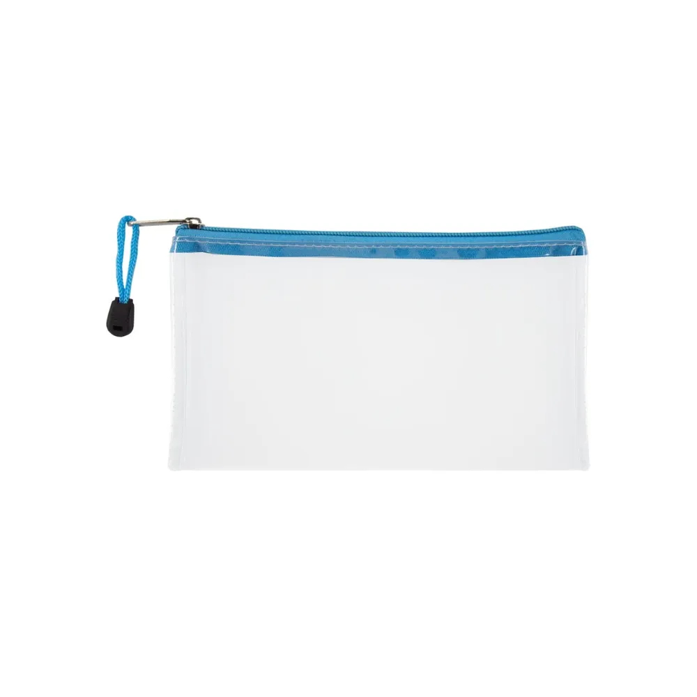 [6009548801142] Pencil Bag Clear 22cm Blue Zip