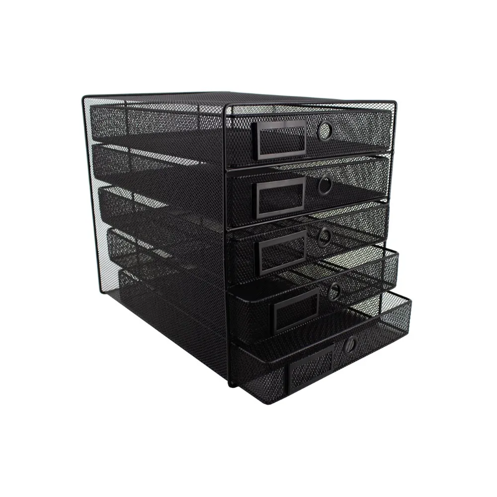 Mesh Filing System 5-drawer Black M750