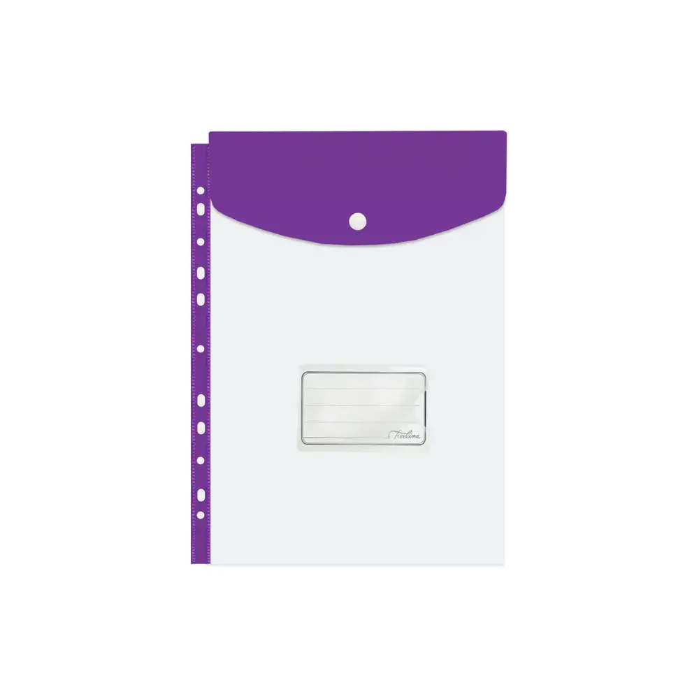 [6009548808943] Folder Carry Plastic A4 (open Short side) Elect Purple - Treeline