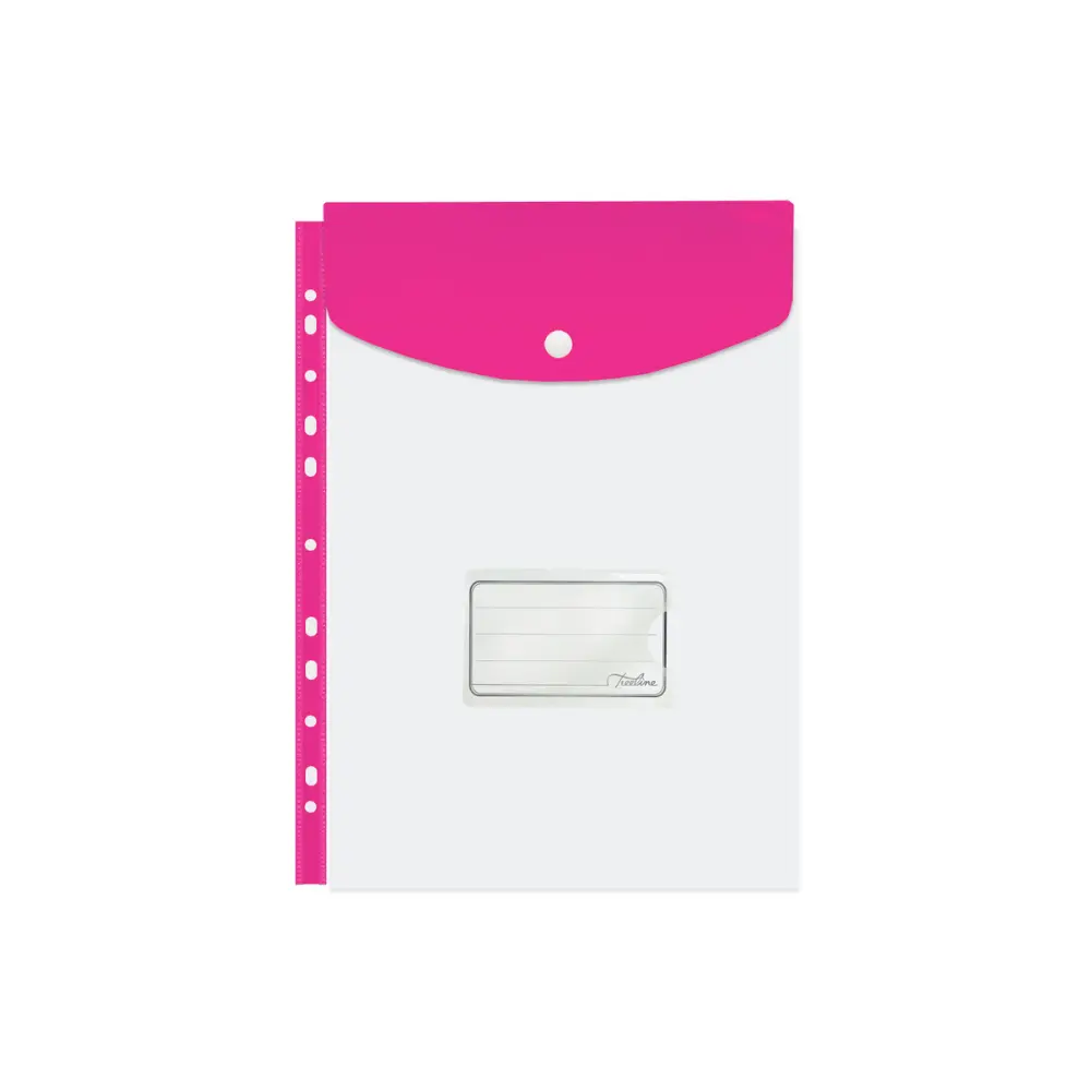 Folder Carry Plastic A4 (open Short side) Hot Pink - Treeline