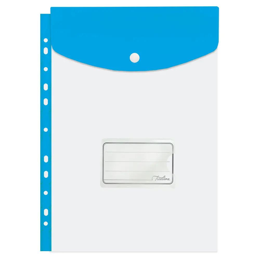 Folder Carry Plastic A4 (open Short side) Azure Blue - Treeline