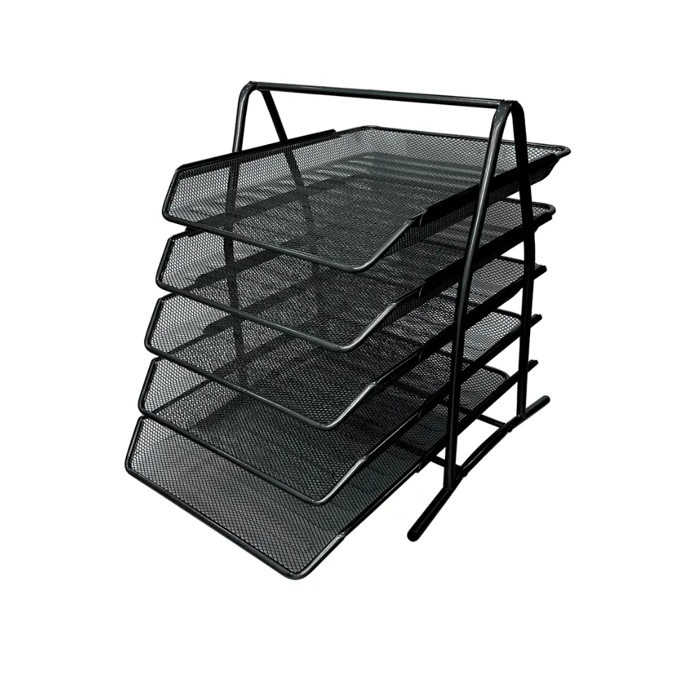 Desk Letter Tray 5 Tier Mesh Black M755 - SDS