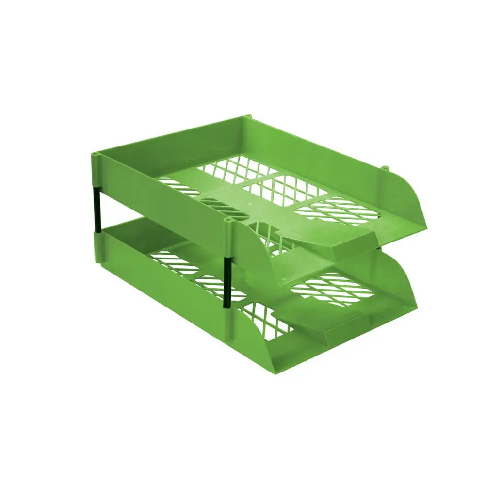 Desk Letter Trays Treeline Lime Green (2 + riser)