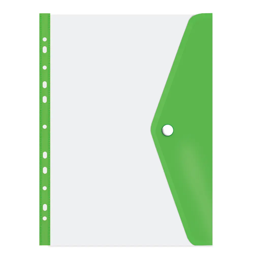 [6009548815576] Folder Carry A4 Stud (Open long Side) Lime Green - Treeline