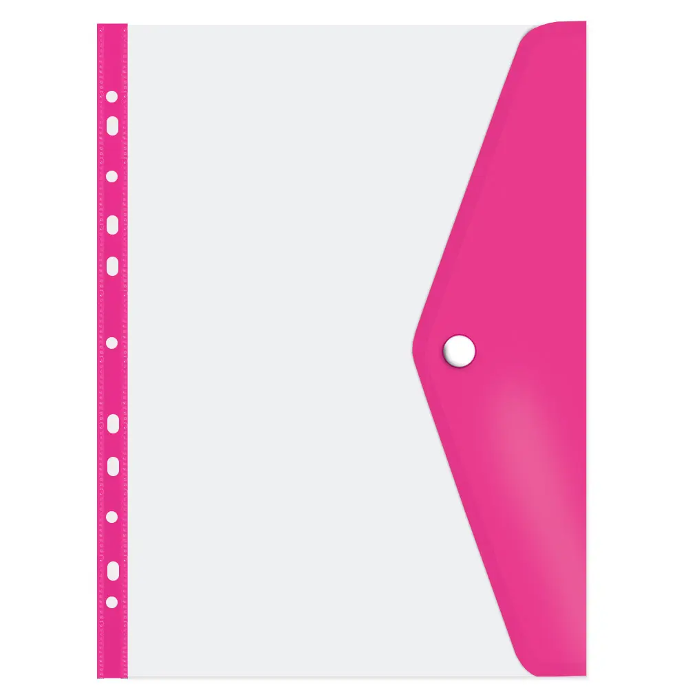 [6009548815583] Folder Carry A4 Stud (Open long Side) Hot Pink - Treeline