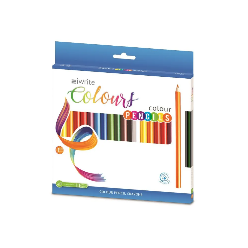 [6009548852939] Pencil Colouring 24`s + HB Free - Iwrite 