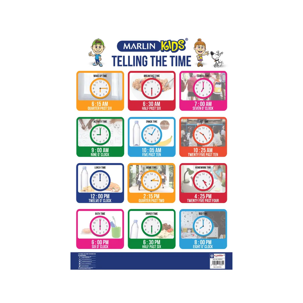 [6009608646355] Marlin Kids Chart: Telling the time Marlin