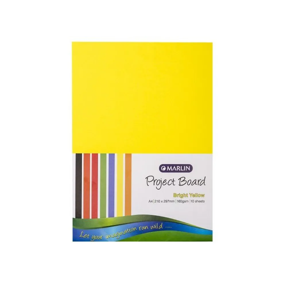 Board A4 160gsm 10`s Yellow - Marlin