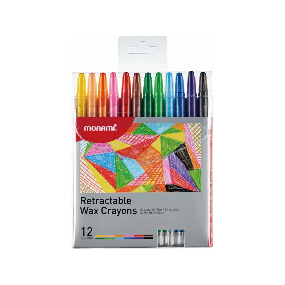 [3233080065134] Wax Crayons Retractable Monami 12`s