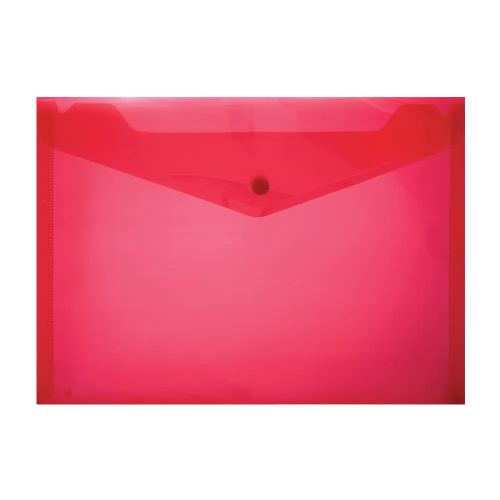 [6009697184851] Folder Carry Plastic A4 Red Button - Treeline