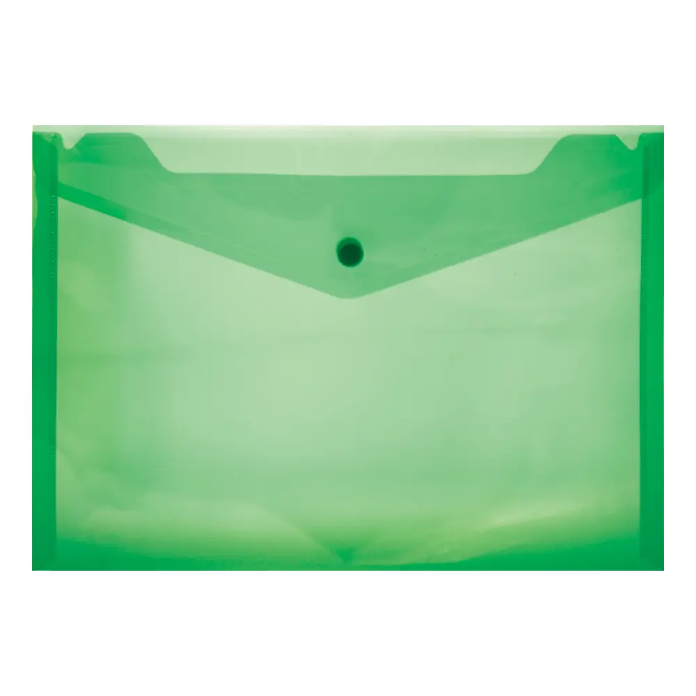 [6009697184868] Folder Carry Plastic A4 Green Button - Treeline