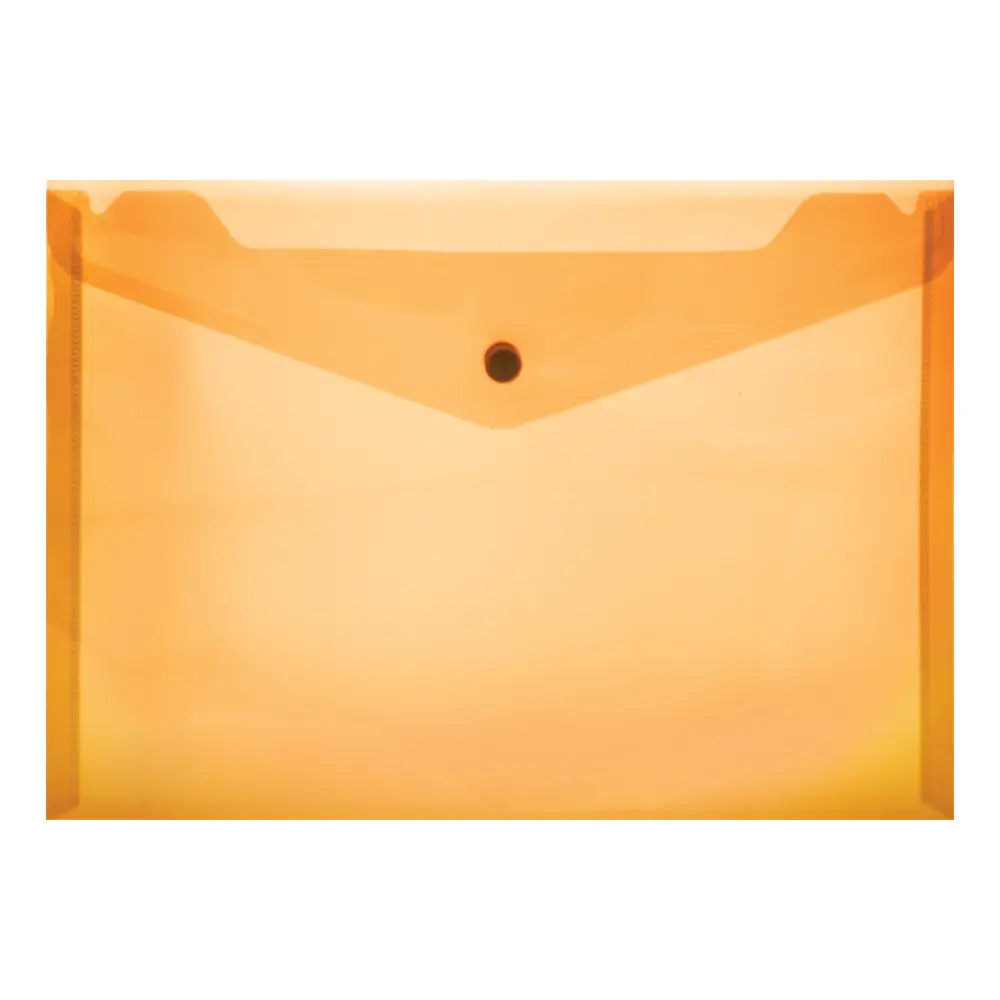 Folder Carry Plastic A4 Orange Button - Treeline