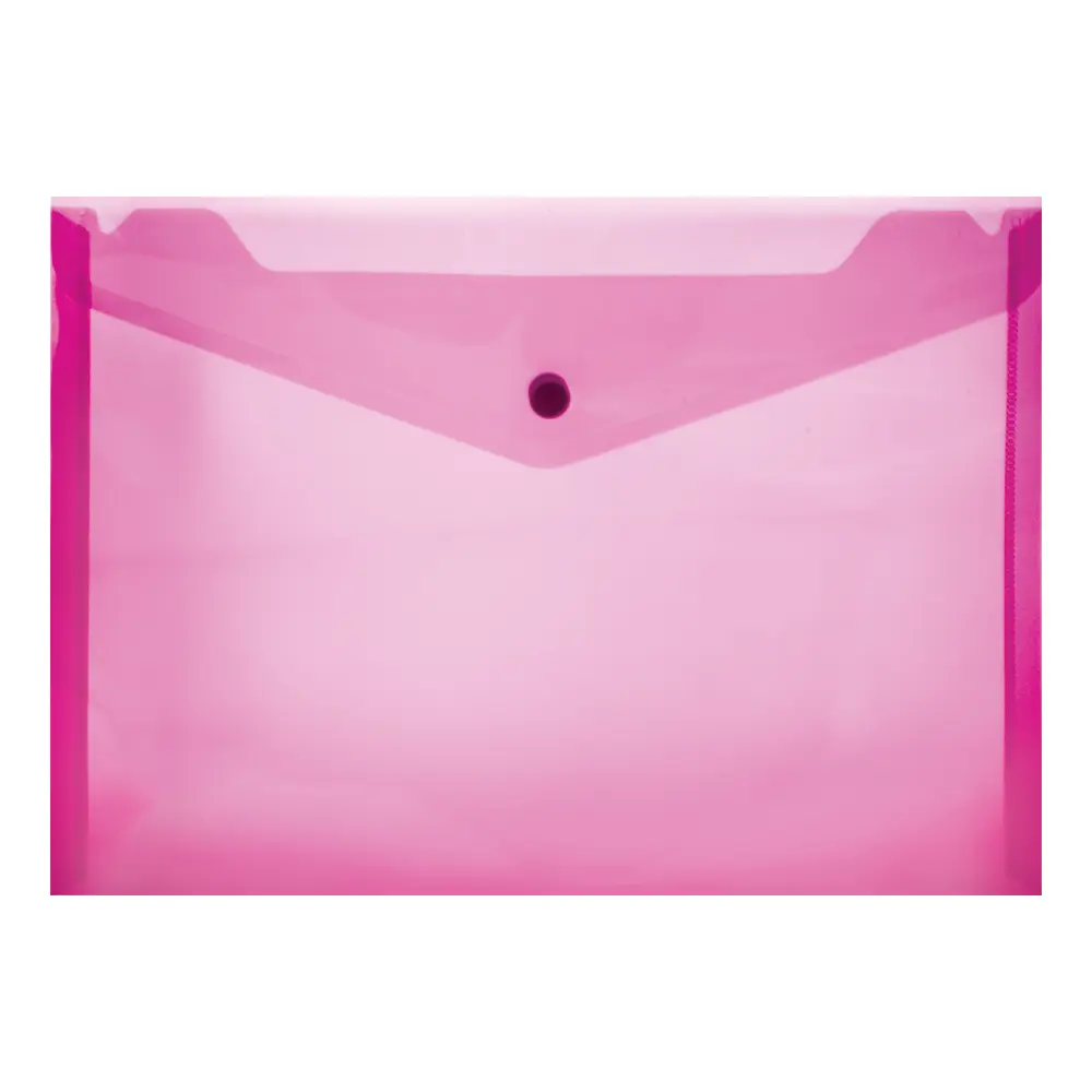 Folder Carry Plastic A4 Pink Button - Treeline