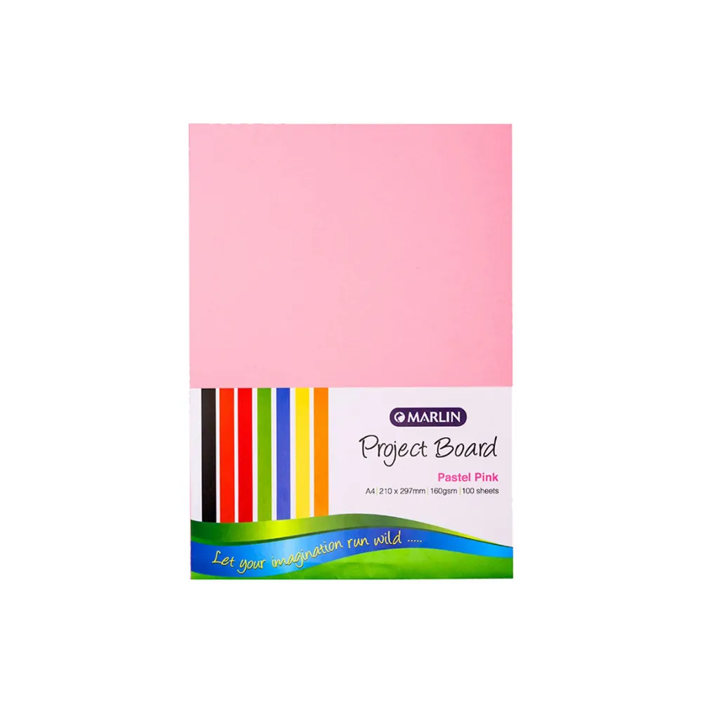 [6009697791776] Board A4 Pastel Pink 160gsm 100`s - Marlin
