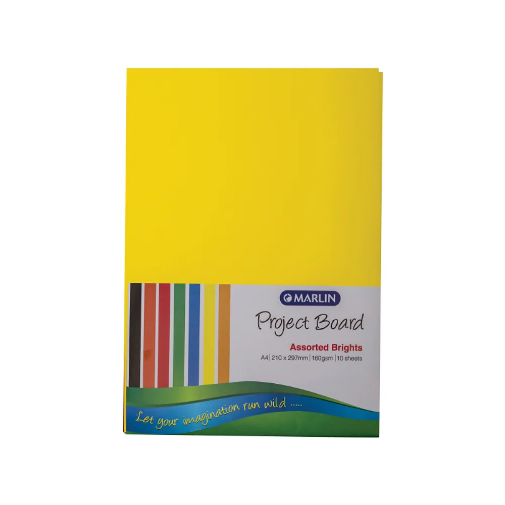 Board A4 160g 10`s Bright Asst - Marlin