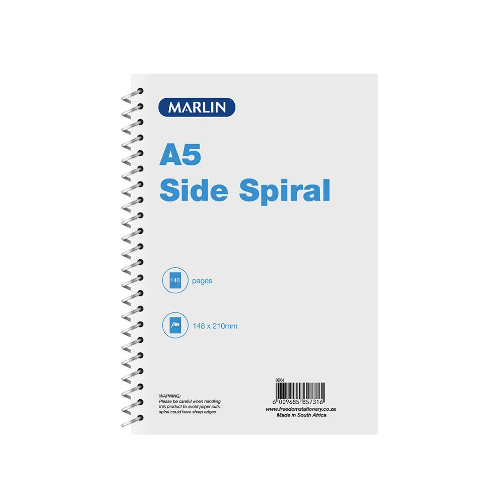 [6009699519224] Book A5 Side Spiral Notebook 140p - Nexx