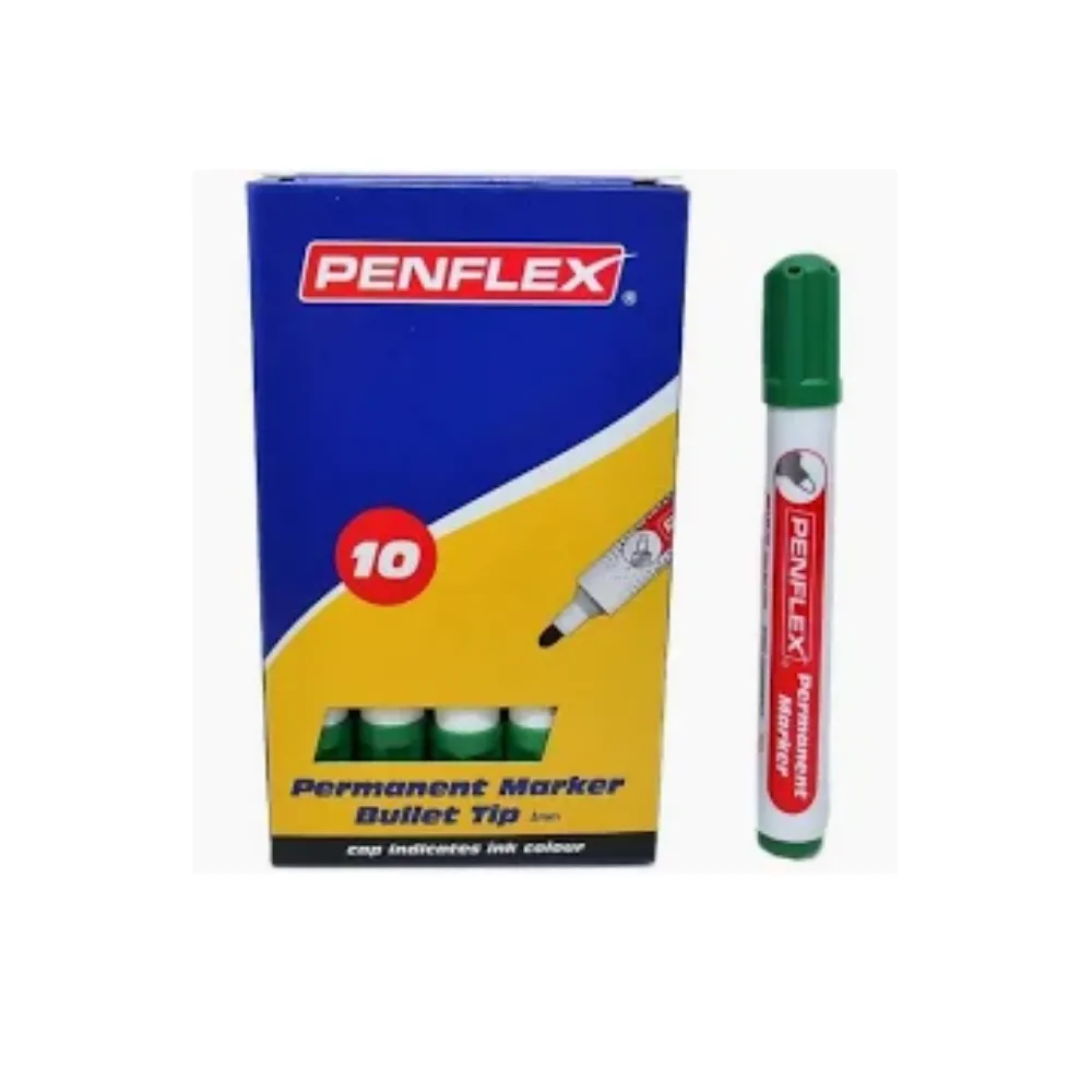 [6009701974089] Marker Permanent PM15 Green 10`s - Penflex