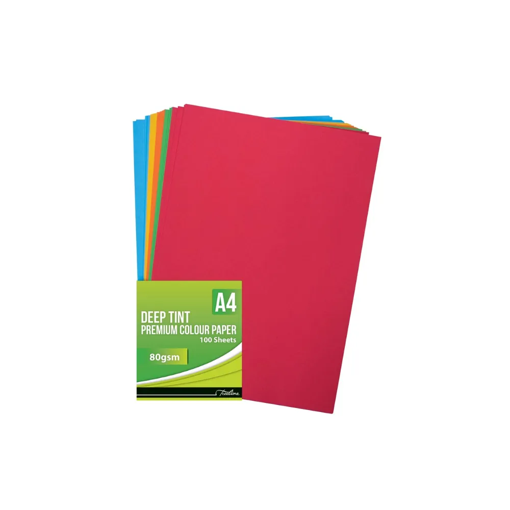 Paper A4 Bright 80gsm Assorted 100`s - Treeline