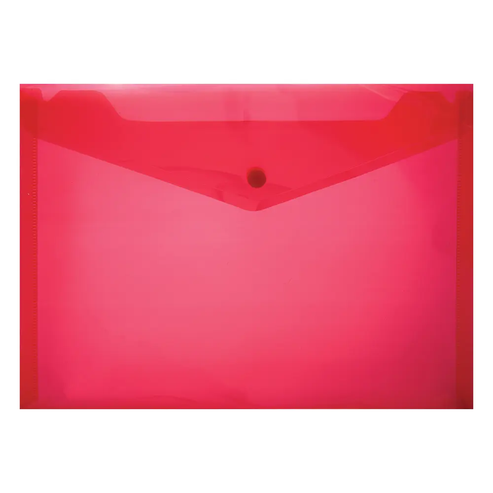 Envelope A5 Plastic With Stud Red (Carry Folder) - Treeline