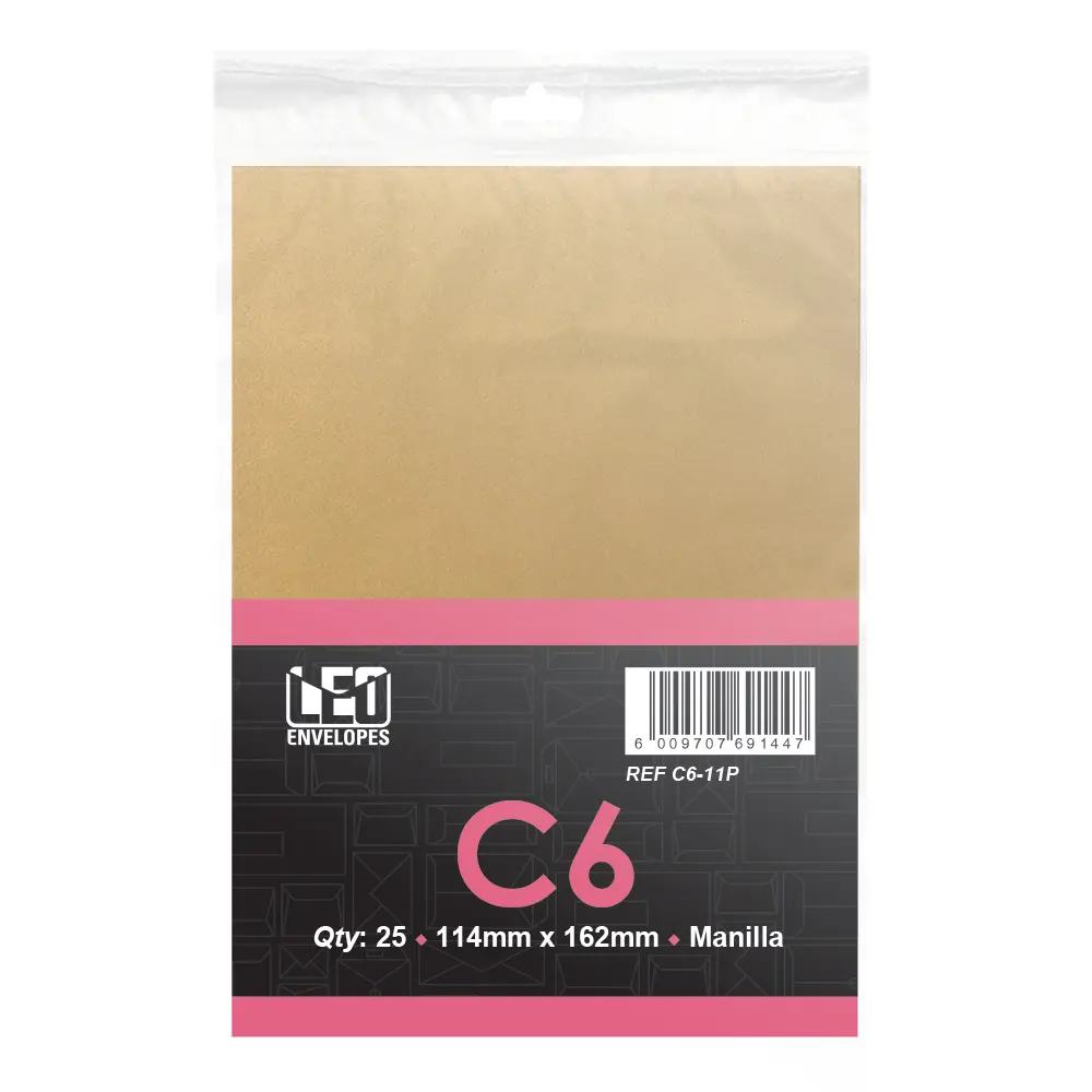 Envelope C6-11P 114mm x 162mm Manilla 25`s - Treeline