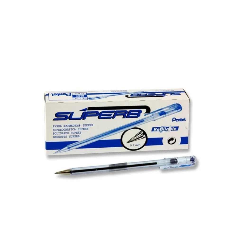 Pen Super B Ballpoint BK77M Black- Pentel 