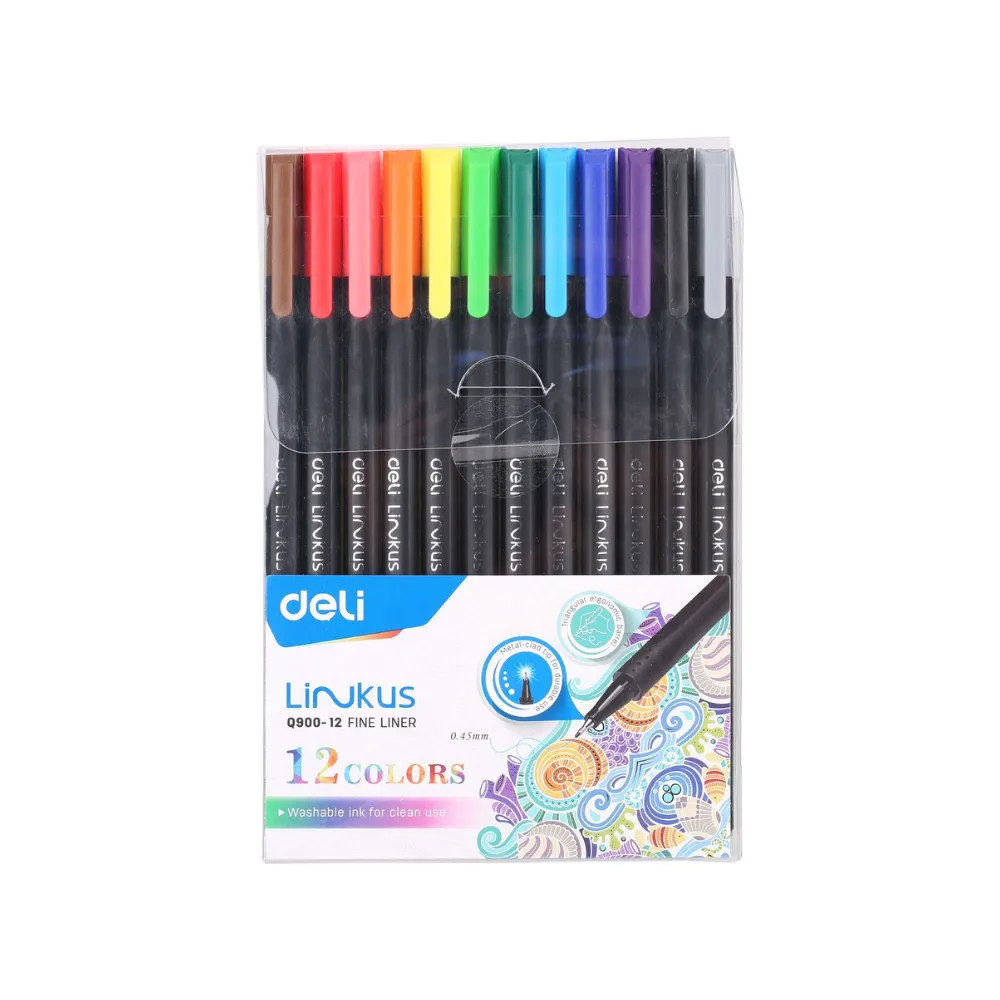 Fine Liner Q900 Metal Tip Assorted 12`s - Tech