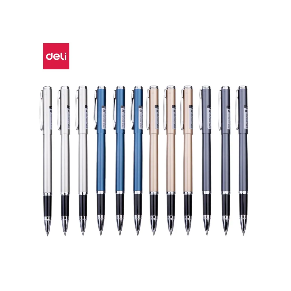 Pen Gel 0.5 Black Steel S82 - Deli 