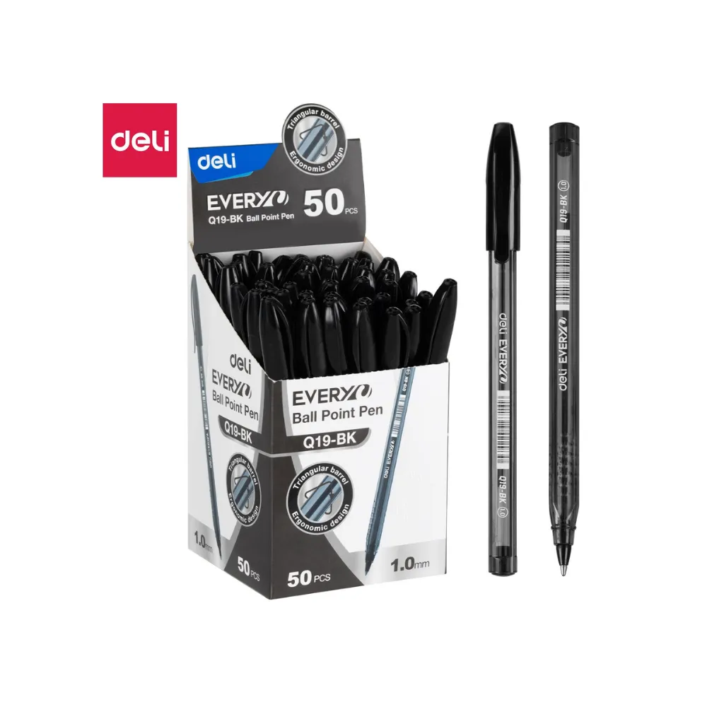 Pen Every Ball Point 1.0 Black Q19-BK Box 50`s - Tech