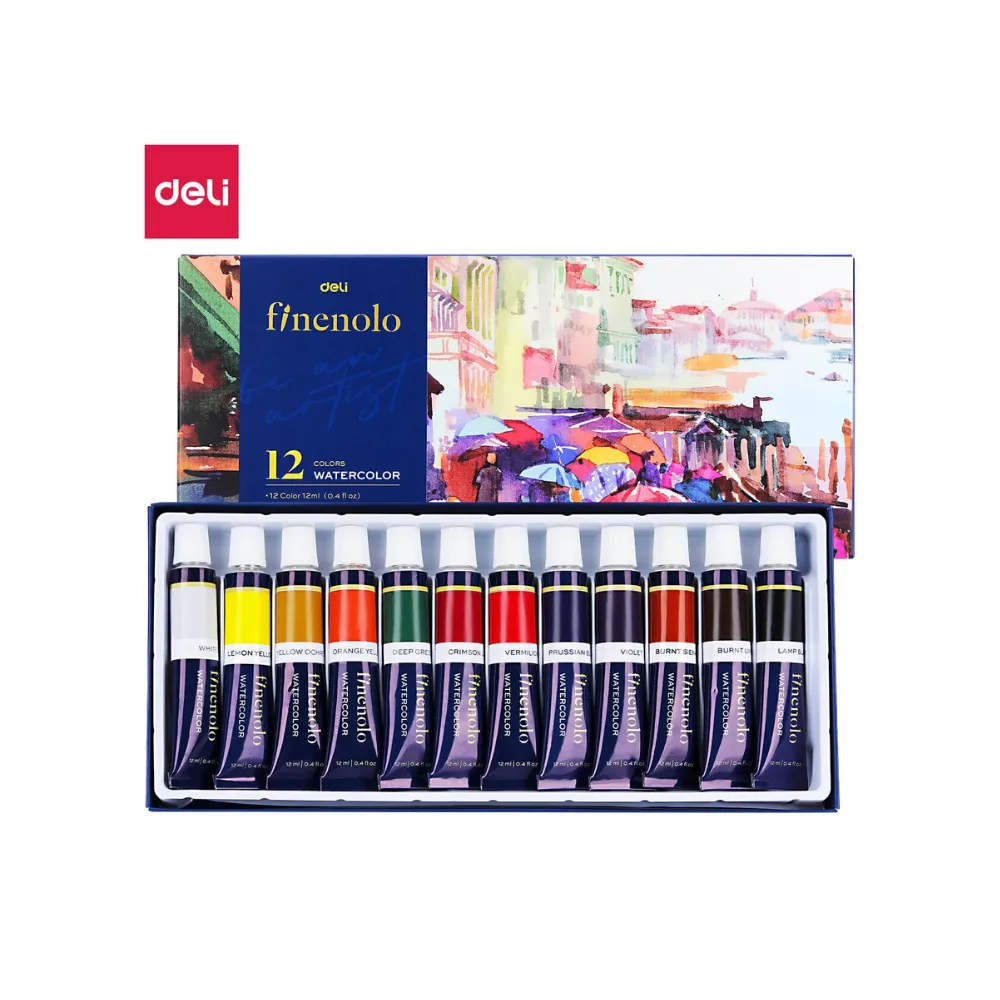 Paint Water  Colour Tube 12 Colours 12ml - Finenolo